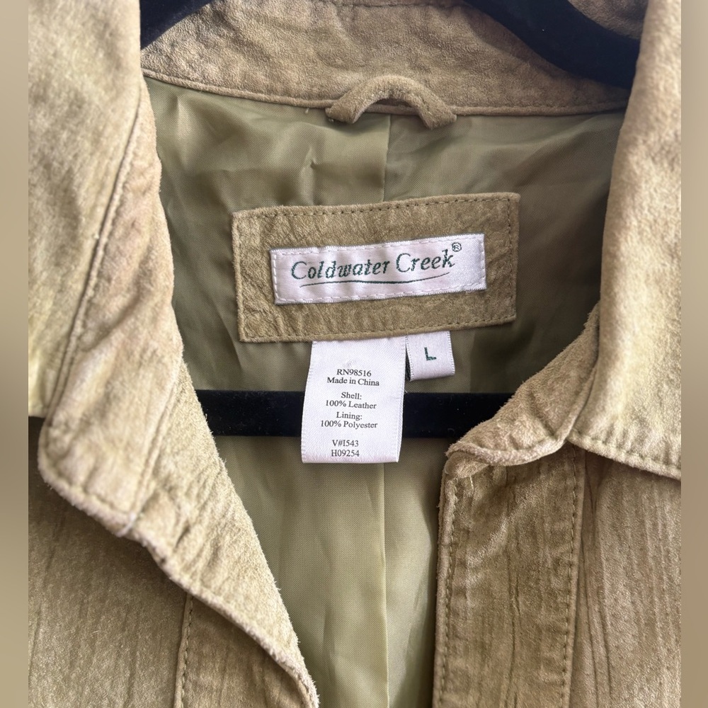 Coldwater Creek Green Leather Jacket - Picture 3 of 3